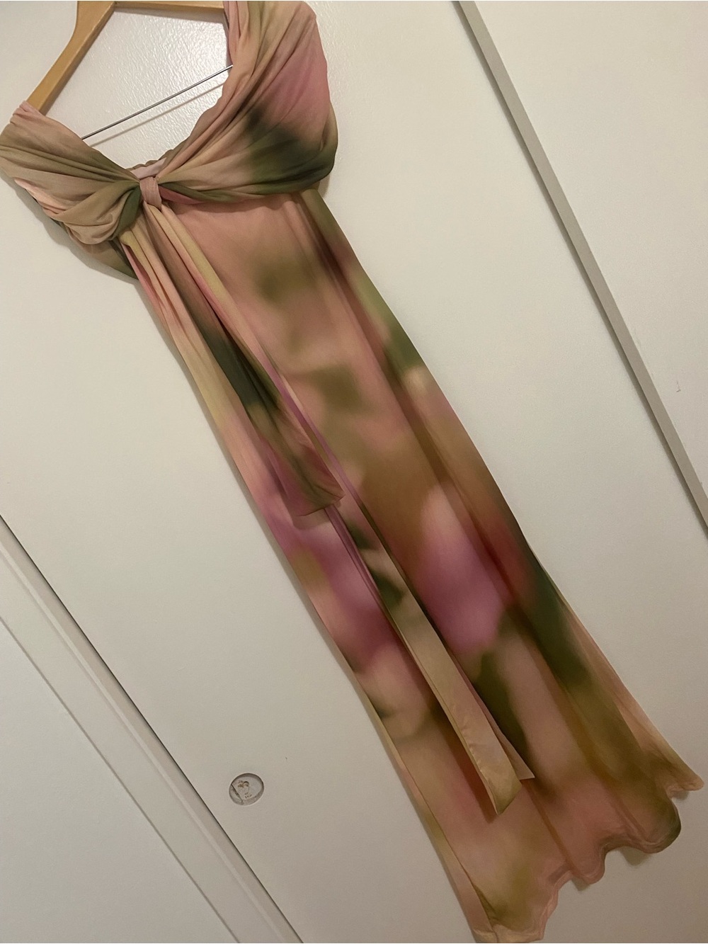 ASOS DESIGN knot detail sash bardot maxi dress - Picture 6 of 12